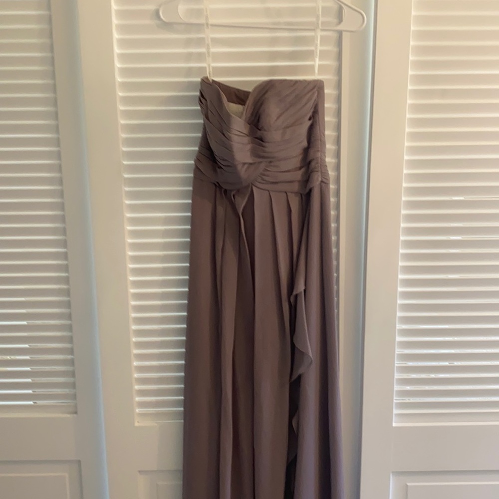 Strapless David’s Bridal gown in Portobello